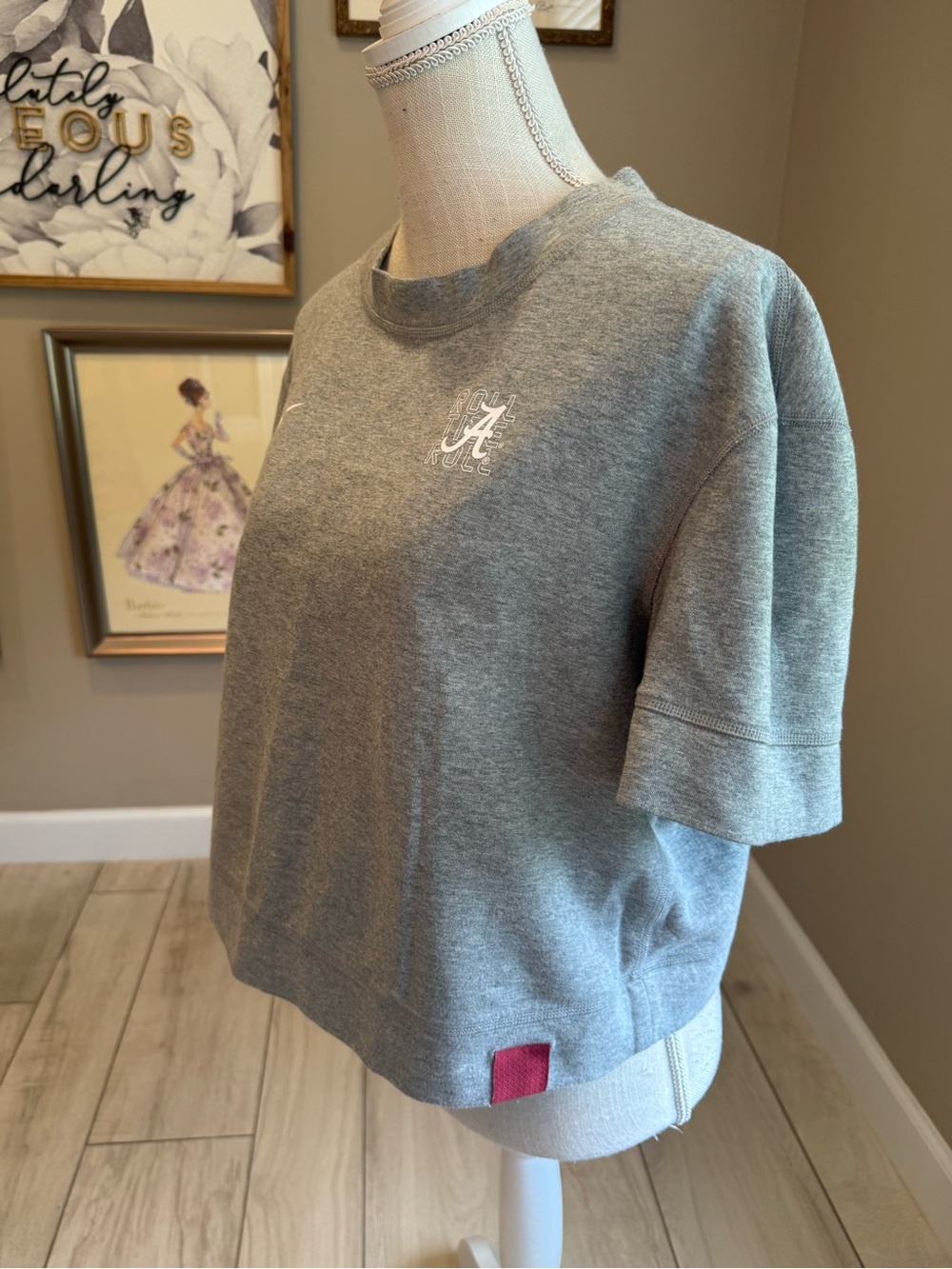 Nike Reversible Grey Alabama Short Sleeve Sweatshirt Crewneck Tee - Picture 7 of 9